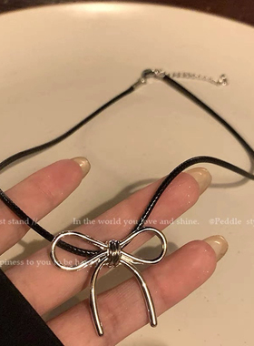 MIDO家 韩国简约蝴蝶结个性独特小众项链女轻奢高级感锁骨链