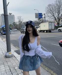 MIDO家 甜辣妹白色防晒套装女2025春季新款高级感时尚气质两件套