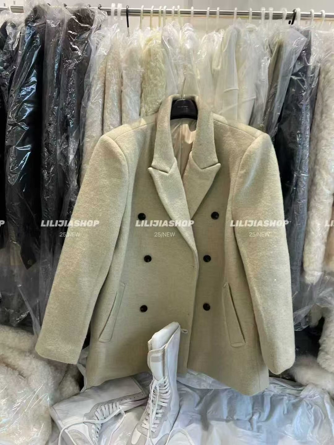 MIDI家 2025秋冬新款韩版时尚百搭宽松显瘦毛呢加厚西装大衣外套