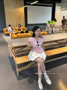 MIDO家 韩国东大门2025秋韩版 百搭polo玲刺绣狗狗薄款 冰丝针织衫