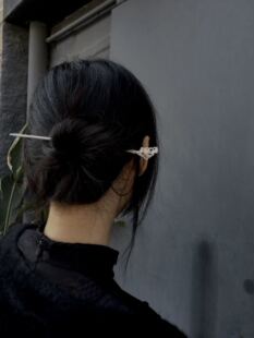 发簪 一字簪 发插 盘发 暗黑小众设计师订制款定制 手工纯银