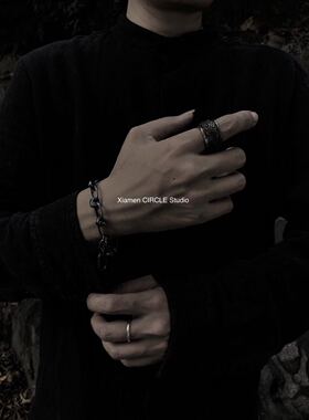 纯银街头风走秀模特配饰私人手链