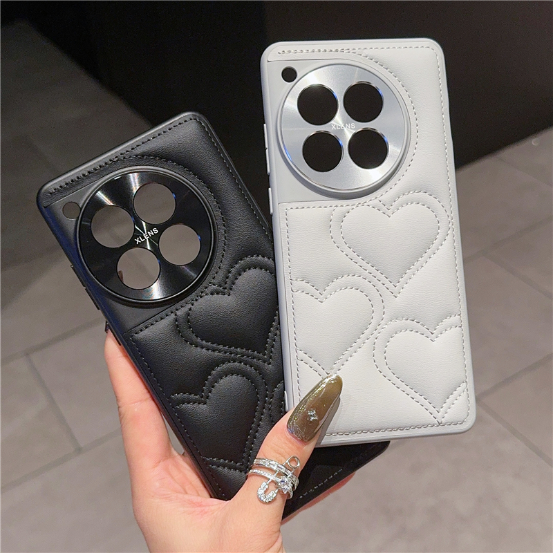 适用一加12手机壳新款oneplus12小香风印压爱心保护套1+12镜头超薄全包高端轻奢防摔一加12男女高级感外壳潮