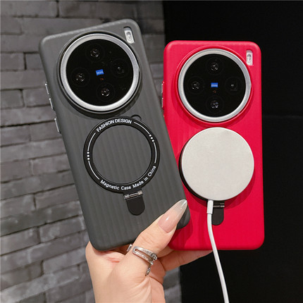 适用vivox200pro手机壳x300spro肤感瓦楞支点磁吸支架婴儿蓝x90pro纯色耐脏x100便携x200s防摔200mini硬壳x90