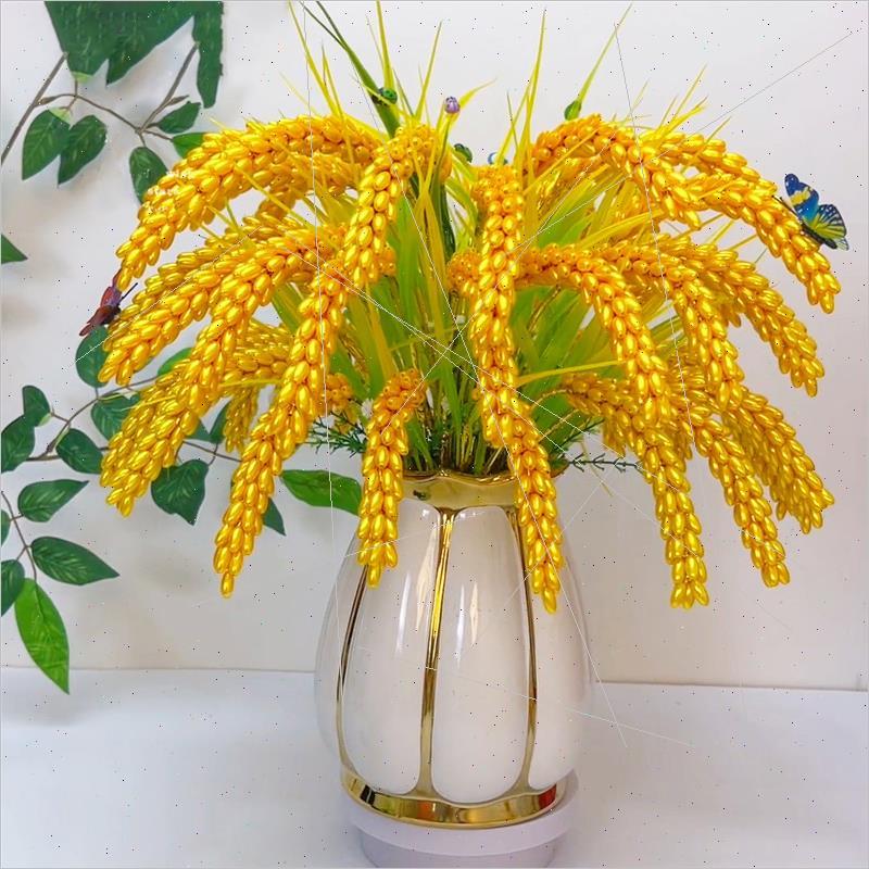 金色稻谷珠子材料包米粒珠子成品麦穗散珠手工串珠米形珠辅料