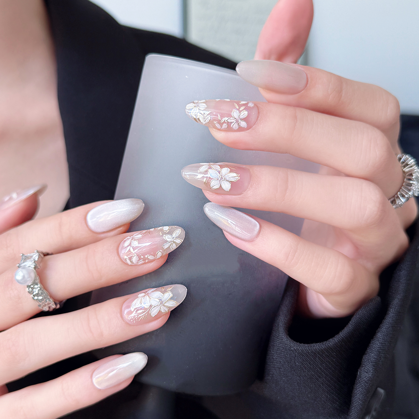 AuraNail纯手工穿戴甲气质温柔