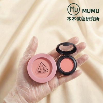 授权！3CE腮红小样裸粉色早春