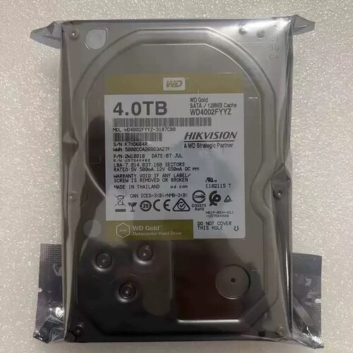4T海康监控正品硬盘WD/西部数据 WD4002FYYZ监控级存储服务器