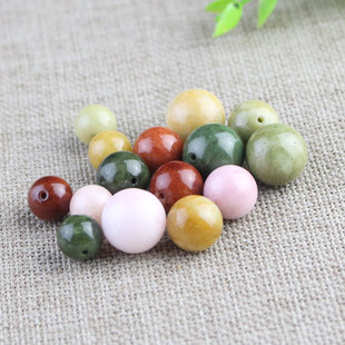 厂家直销阿拉善玉石圆珠散珠子红绿灯DIY文玩菩提子手串隔珠配饰