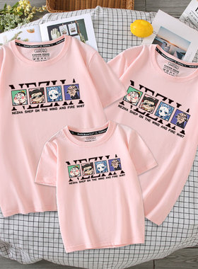 哪吒亲子装夏季2025新款一家三口四口全家装母女短袖t恤母子装