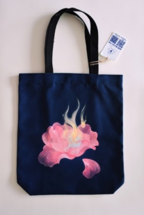 细语灯前原创【灯花】花朵火焰书法帆布包袋中国风文创汉服种子纸