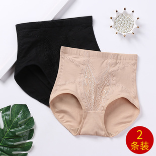 薄款 头夏季 女士提臀纯棉裆塑形无痕束腰塑身美体三角裤 中腰收腹裤