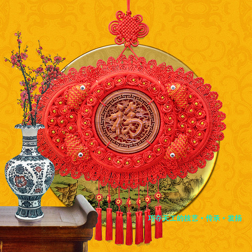 超大号五福字连年有余麒麟中国结