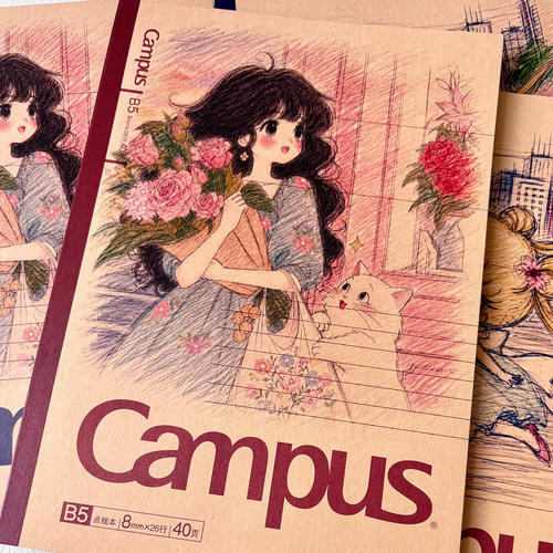新品日本KOKUYO国誉笔记本本子Campus少女花与日常B5记事本高颜值