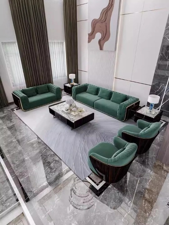 意式轻奢慕尚真皮沙发后现代简约客厅别墅高端大平层港式实木家具