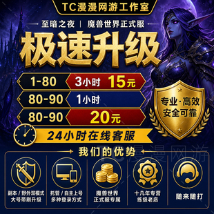 魔兽世界正式服至暗之夜副本傲天站桩练级1-80-90升级等级代练