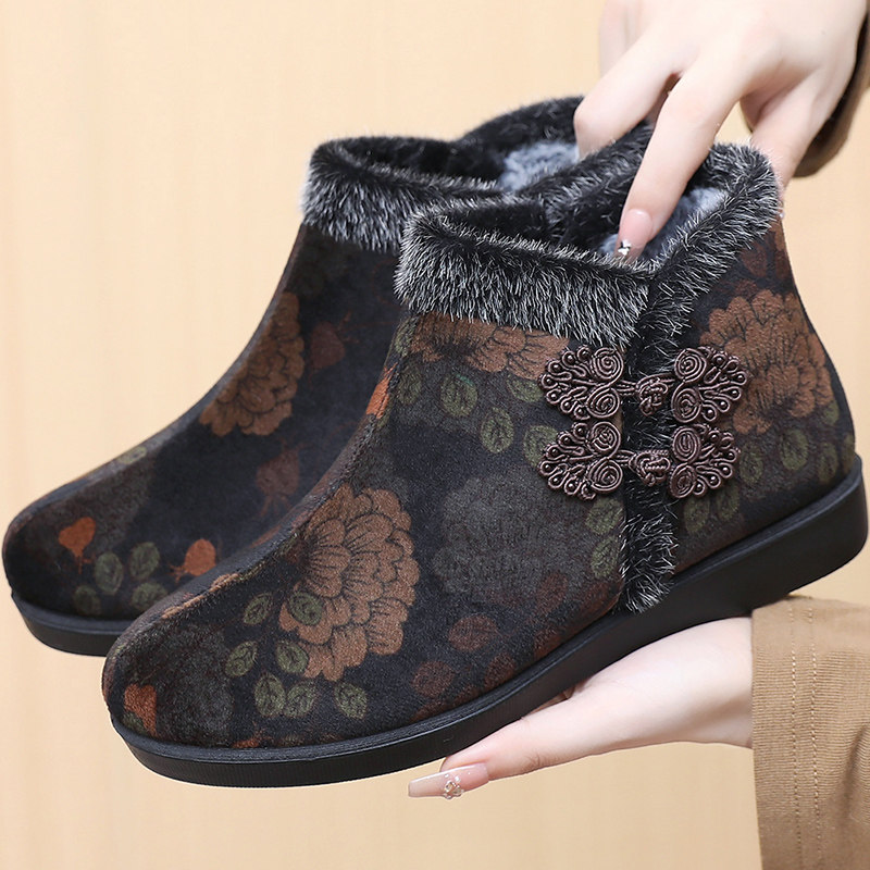 冬季新款老北京布鞋女棉鞋老年人加绒保暖妈妈鞋防滑软底奶奶鞋子,女鞋,棉鞋,淘宝优惠券,粉丝福利购,淘宝优惠卷