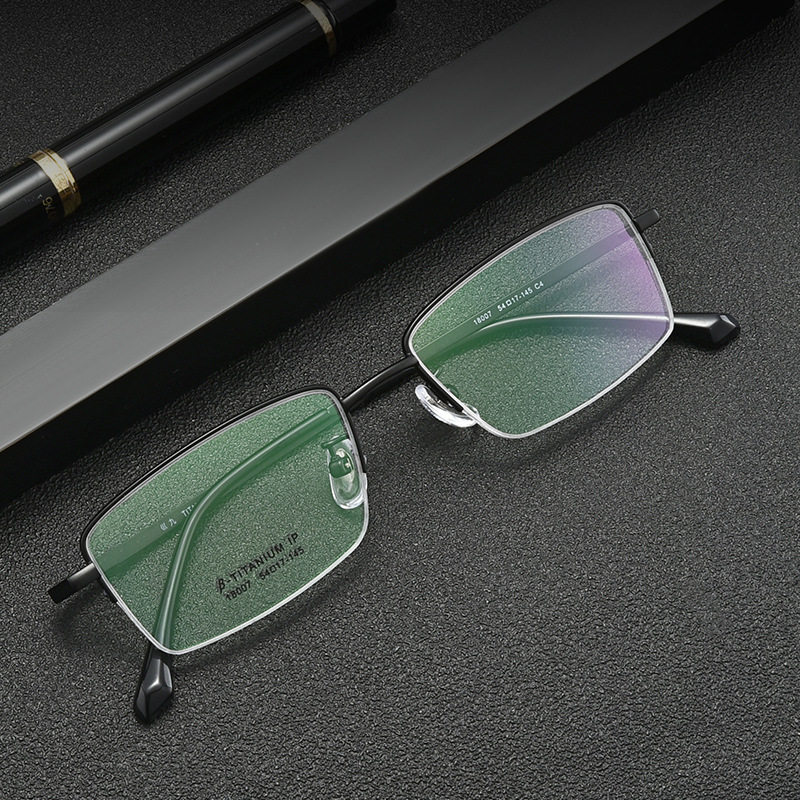 近视眼镜商务半框男超轻纯钛眼镜框可配有度数防辐射防蓝光时尚潮