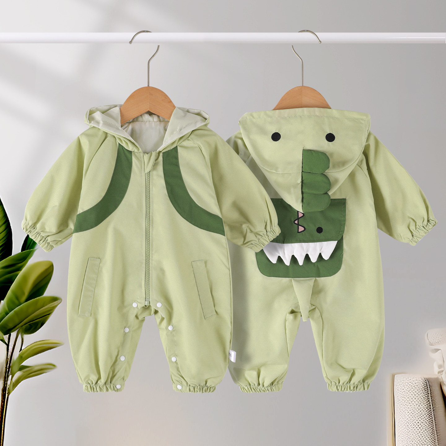 春秋带帽恐龙外出服哈衣新生婴儿连体衣双层衣服早春宝宝新款连体,童装/婴儿装/亲子装,连身衣/爬服/哈衣,淘宝优惠券,粉丝福利购,淘宝优惠卷