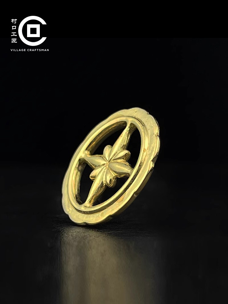 MURAGUCHI CRAFTSMAN WASHIMI TARO TARO HOSHIWA SUJIN WHEEL ARABESQUE WHEEL GOLD HOOK NECKLACE BUCKLE SILVER