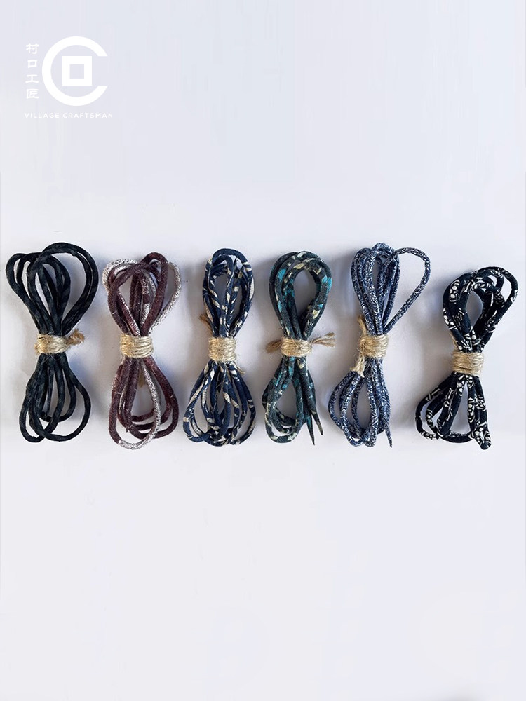 VILLAGE CRAFTSMAN EUROPEAN IMPORTED ANCIENT CLOTH ROPE NECKLACE BRACELET ROPE BUCKSKIN ROPE RETRO TAKAHASHI GORO GOROS BEADS