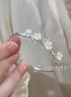 纯银手镯女甜美新中式闺蜜礼物