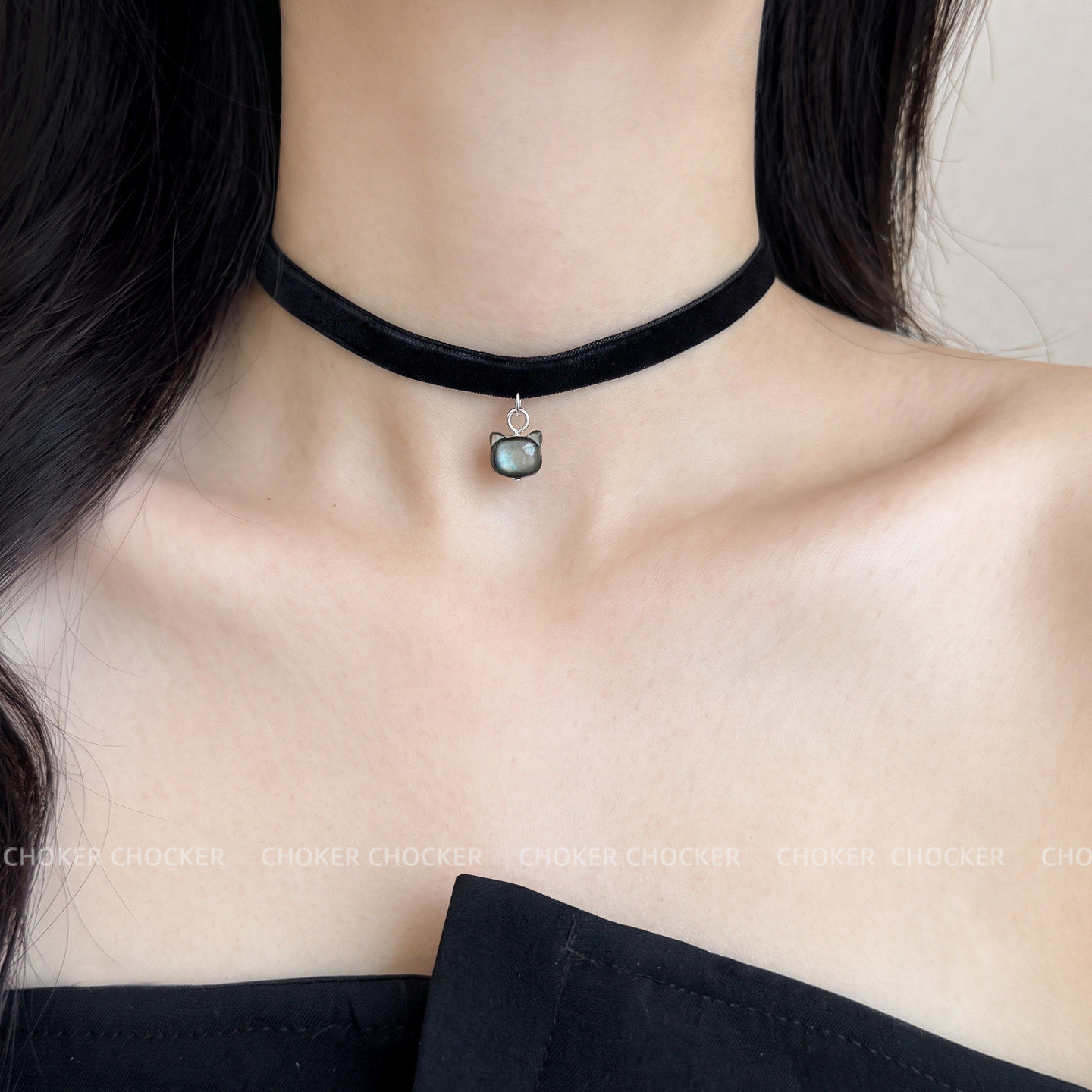 小猫吊坠choker颈链项圈女锁骨链