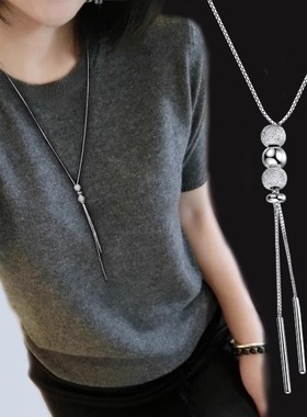 925纯银毛衣链项链长款秋冬新款