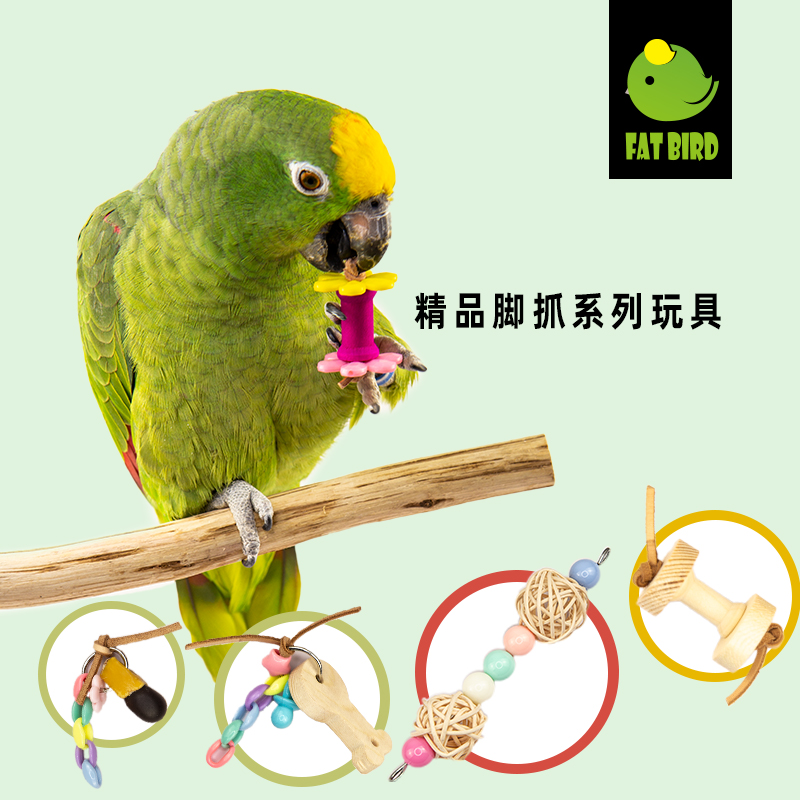 Fatbird鹦鹉宠物鸟用品具手拿脚抓下脚磨嘴啃咬玩具虎皮牡丹玄凤-封面