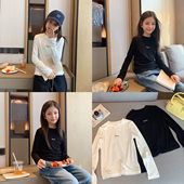 短款 女大童修身 T恤 新款 初中生甜美风小版 蕾丝拼接打底衫 2026春装