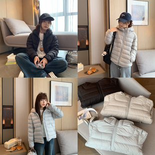 女大童连帽排骨羽绒服2025冬季 学生90绒轻便外套亲子保暖上衣 新款