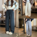 亲子慵懒长裤 女大童软糯加绒仿羊绒裤 学生保暖直筒裤 新款 2025冬季