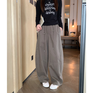 2025秋季 弯刀裤 新款 亲子工装 学生酷飒休闲直筒裤 女大童军绿伞兵裤