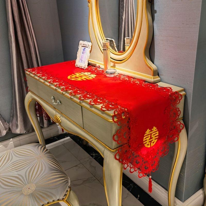 红色结婚餐桌餐垫桌旗