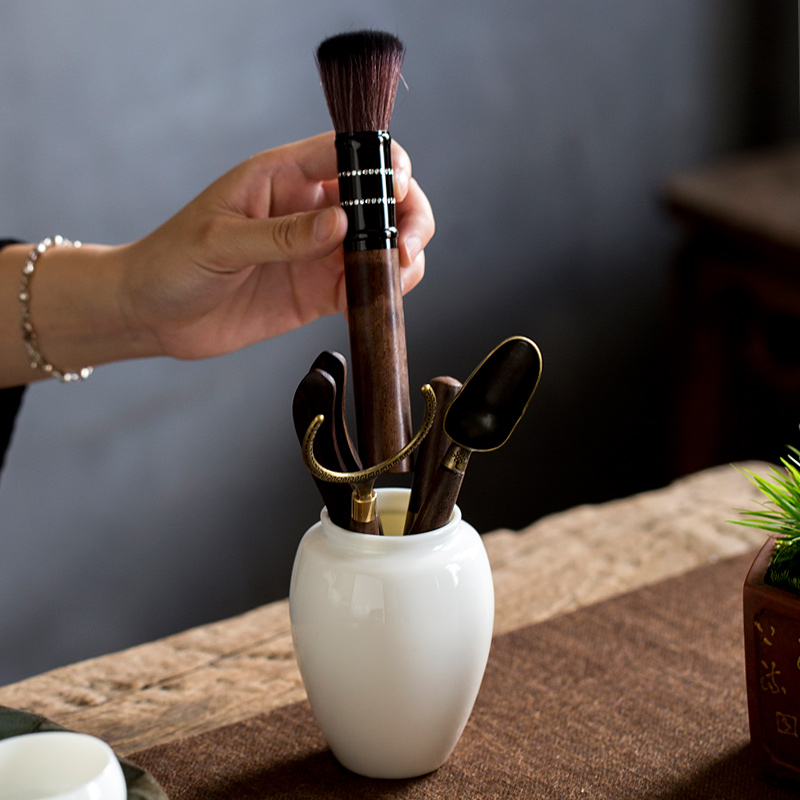 陶知怡德化白瓷茶道配件