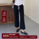 洋气直筒毛圈微喇小破裤 子女宽松慵懒风时尚 裤 SEAWHEN海维恩春季