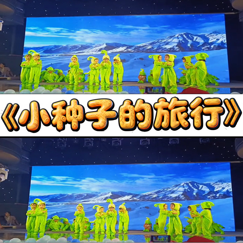 儿童课本剧小种子的旅行演出服幼儿园绘本绿豆芽表演服装舞台衣服