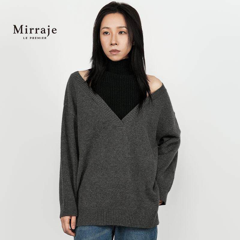 Mirraje秋冬新款中长针织衫