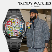 设计2024新款 巨星同款 太阳花手表男士 运动防水夜光潮流百搭配饰