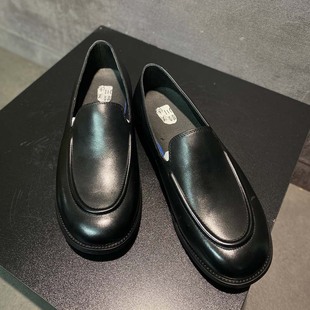 春夏懒人皮鞋 街拍设计款 真牛皮商务休闲皮鞋 男士 英伦一脚蹬乐福鞋