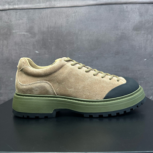 复古拼接工装 反绒男鞋 鞋 透气厚底休闲秋冬小众款 男士 街拍设计款