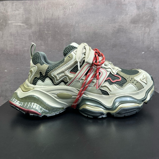 复古做旧老爹鞋 男士 潮牌秋季 新款 潮 街拍设计款 男鞋 欧美厚底松糕鞋