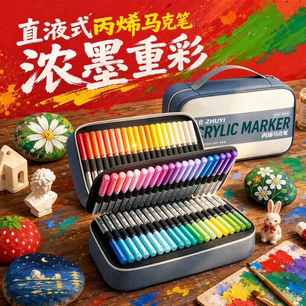 直液式马克笔80色专业美术绘画套装大容量学生动漫手绘彩色笔画笔