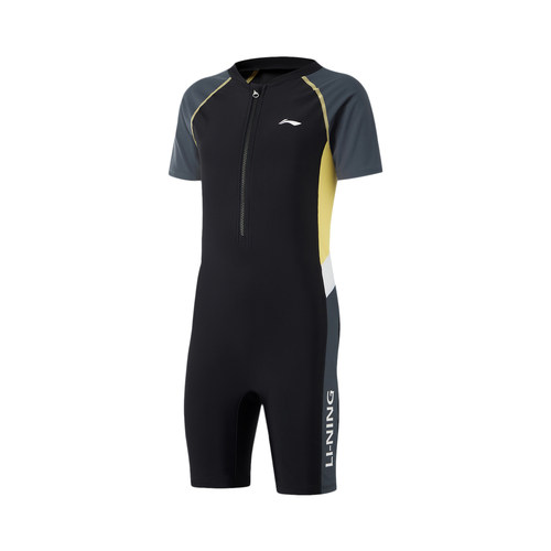 李宁正品男大童防晒紧身连体泳衣