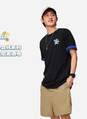 李宁正品X史迪奇联名系列男女同款柔软透气宽松短袖ATSU159