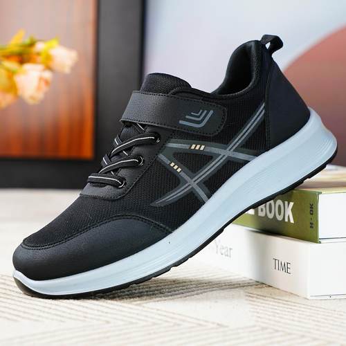 老人鞋老北京布鞋男单鞋春秋轻便厚底软底防滑时尚休闲爸爸健步鞋