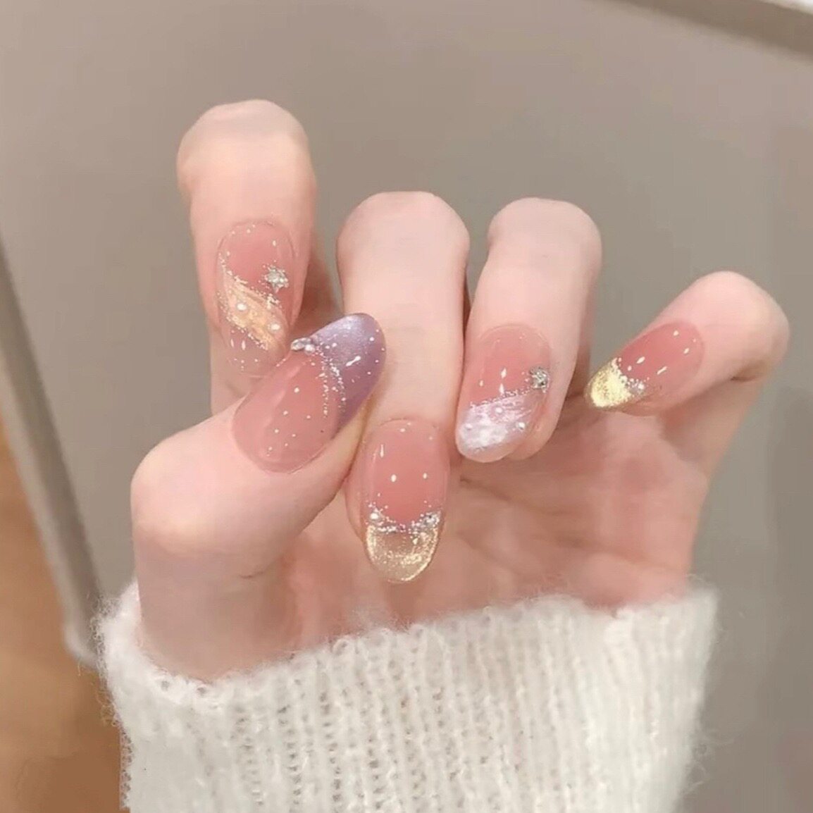 【碎星辞】纯手工穿戴甲手绘飘带穿戴甲/甲片