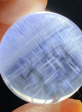 天然白水晶蓝针吊坠圆珠DIY显针蓝针水晶单珠饰品项链20.5mm