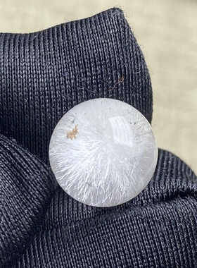 天然水晶白兔毛花吊坠圆珠DIY兔毛单珠饰品项链10.5mm一物一图