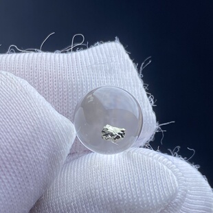 天然水晶黄铜矿吊坠圆珠DIY水晶单珠饰品项链8mm一物一图